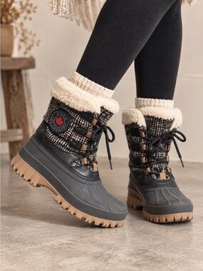 Cougar Sherpa Lined Insulated Waterproof Lace-Up Winter Snow Boots